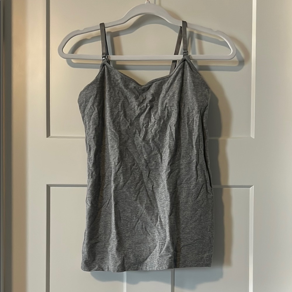 Motherhood Maternity Gray Sleeveless Fitted Camisole Nursing Top